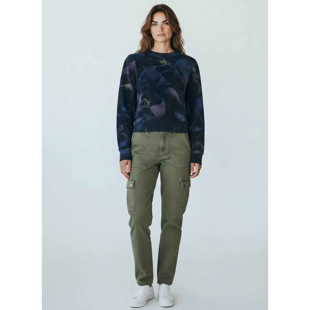 Saint Laurent Paris Tie Dye Logo Sweatshirt Blue Purple Cotton Size S - Picture 7 of 12